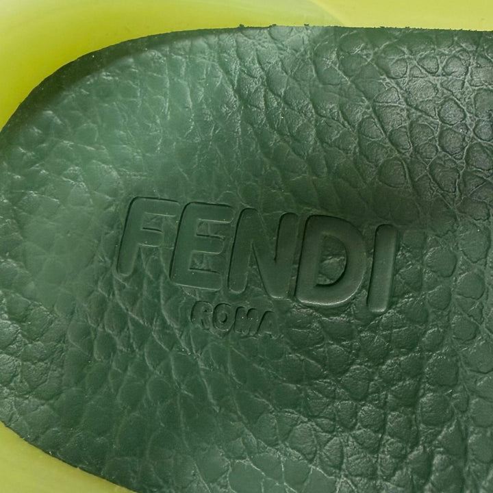 Pristine FENDI Sandals FLOW multi strap green leather mens 7X1503
