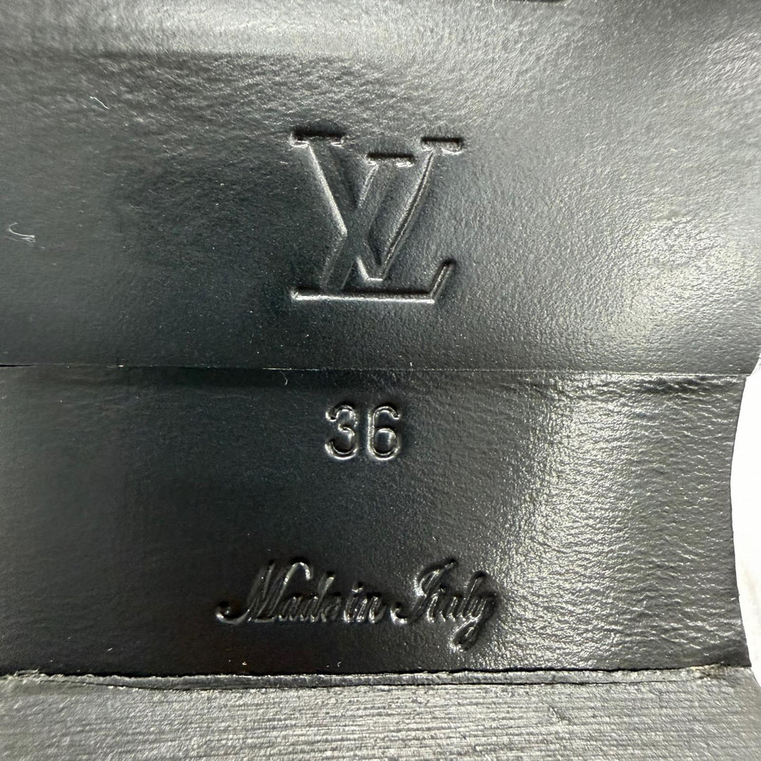 Excellent LOUIS VUITTON short boots Metropolis Line Monogram leather black IT 36