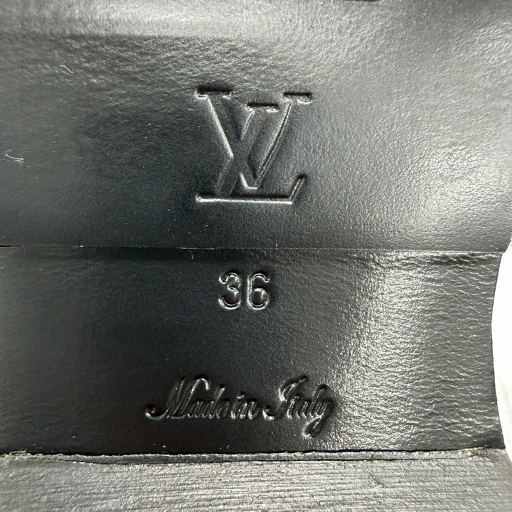 Excellent LOUIS VUITTON short boots Metropolis Line Monogram leather black IT 36