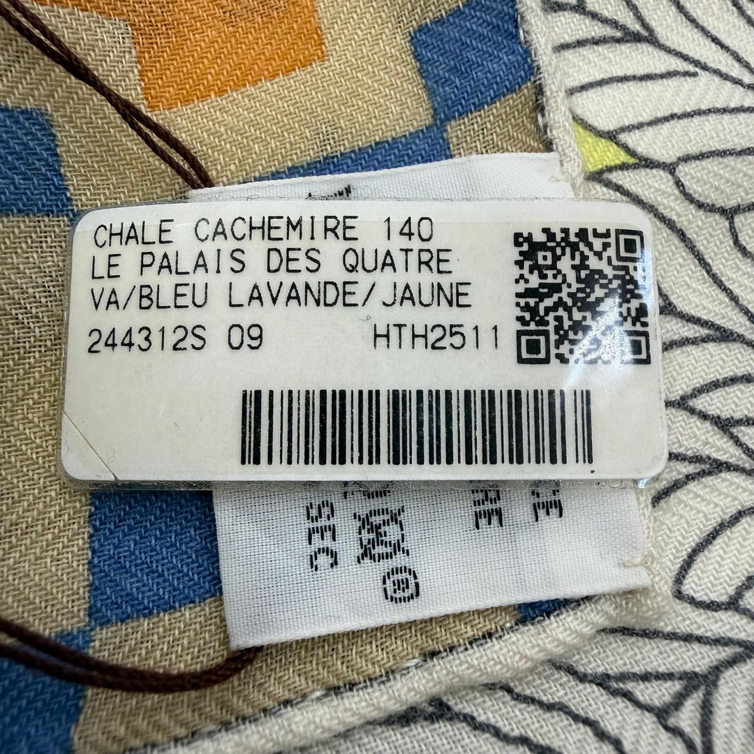 Pristine HERMES scarf Le Palais des Quatre Vents Carre Jean 140 cashmere Women