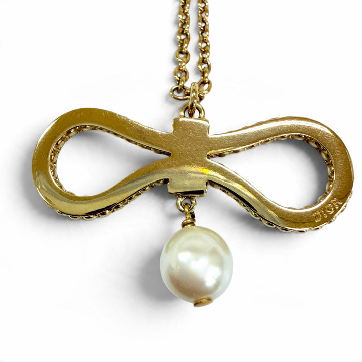 Excellent DIOR Le Nouveau Dior Necklace Ribbon Eco Pearl gold Women N3125WOMCY