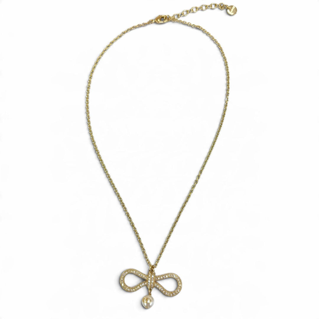 Excellent DIOR Le Nouveau Dior Necklace Ribbon Eco Pearl gold Women N3125WOMCY