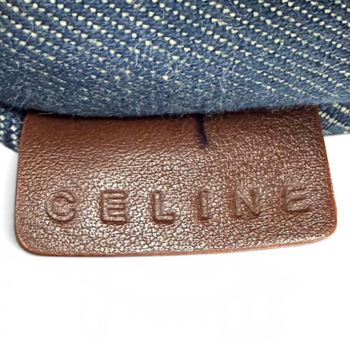 Excellent CELINE Waist bag Old Celine Macadam Pattern Studded Leather Denim