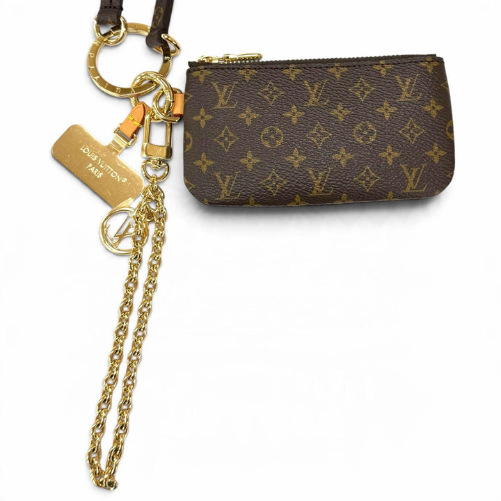 Pristine LOUIS VUITTON Mobile case Phone Holder Brown Monogram canvas M26898