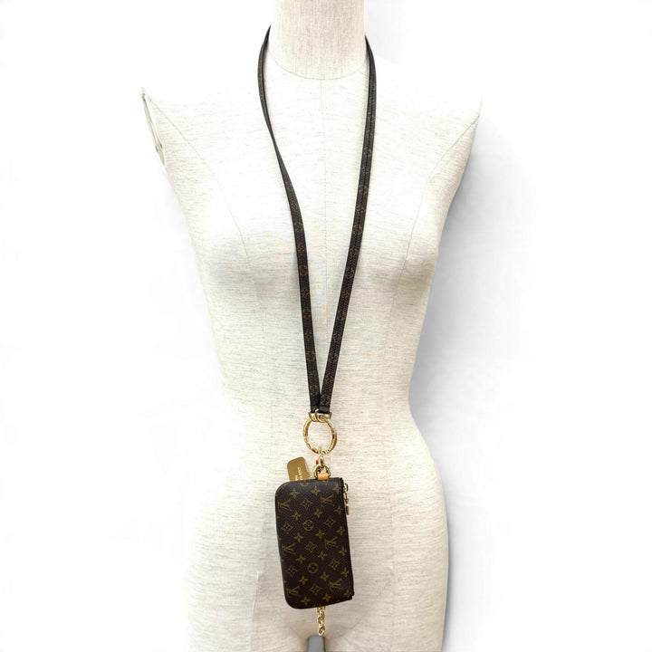 Pristine LOUIS VUITTON Mobile case Phone Holder Brown Monogram canvas M26898