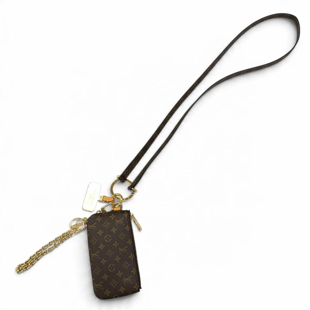 Pristine LOUIS VUITTON Mobile case Phone Holder Brown Monogram canvas M26898