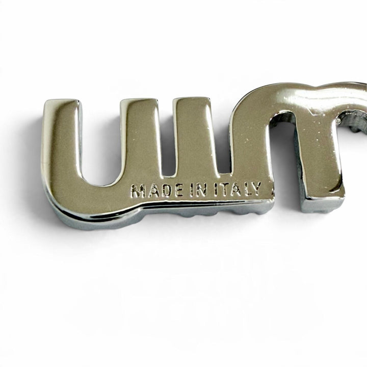 Pristine MIUMIU Crystal-embellished metal logo earrings Silver 5IO059