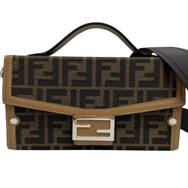 Great FENDI Shoulder Bag ZUCCA Pattern Soft Trunk 2-Way Baguette Bag