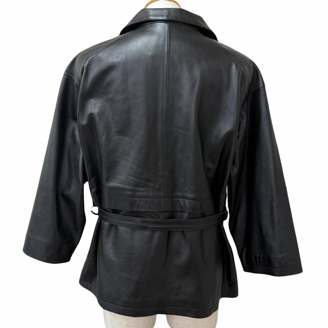 Excellent NICENESS leather jacket WILLI Belted black Sheep leather mens