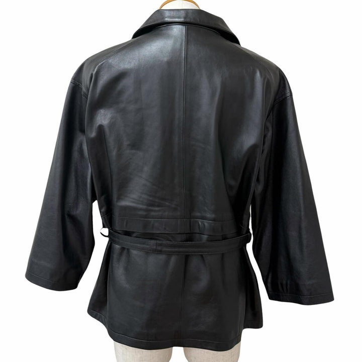 Excellent NICENESS leather jacket WILLI Belted black Sheep leather mens