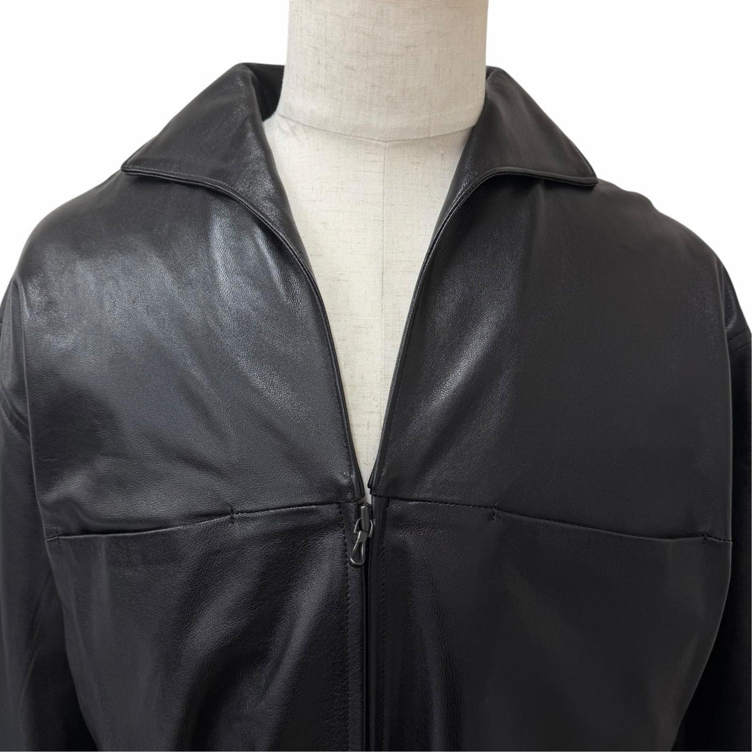 Excellent NICENESS leather jacket WILLI Belted black Sheep leather mens