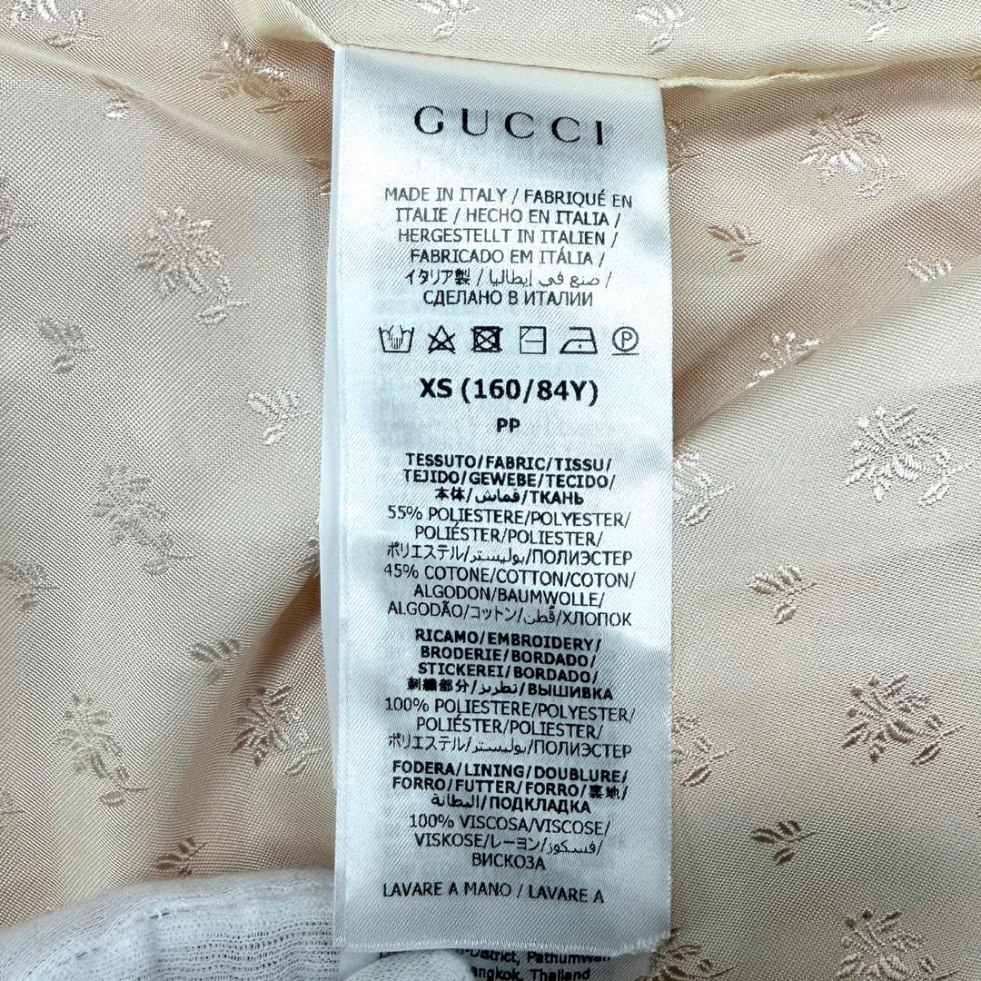 Pristine GUCCI Jacket Belted Rabbit Embroidered Pique polyester XS 723531