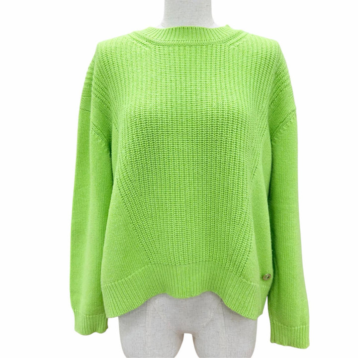 Excellent HERMES knit Circle Logo Metal Long Sleeve green cashmere 36 3E2604D1