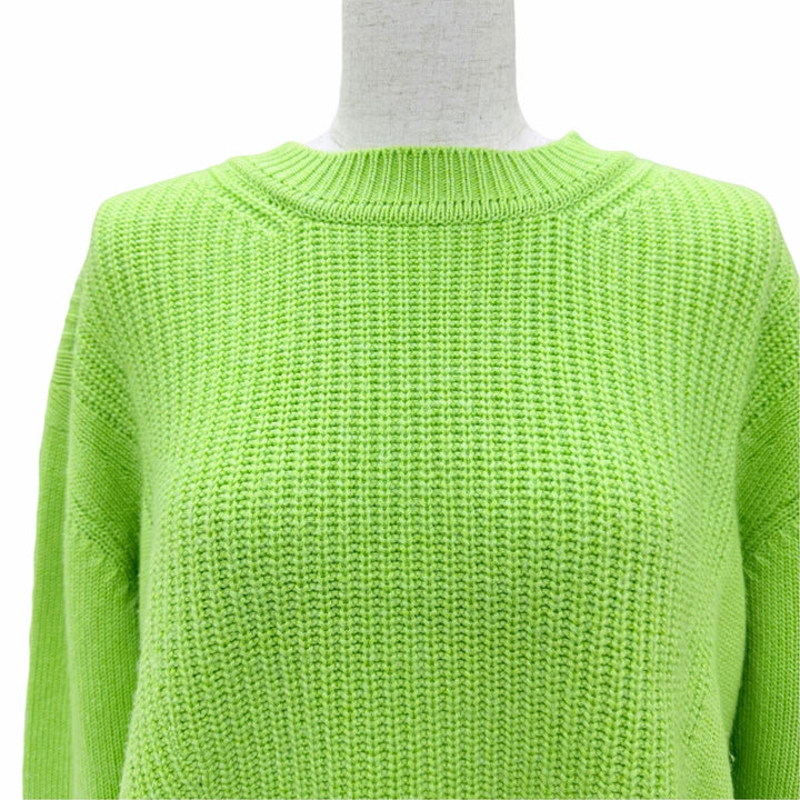 Excellent HERMES knit Circle Logo Metal Long Sleeve green cashmere 36 3E2604D1