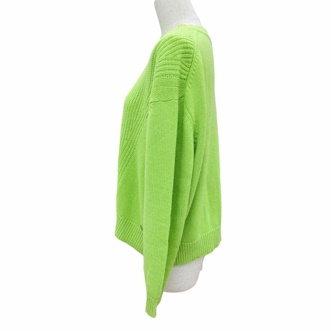Excellent HERMES knit Circle Logo Metal Long Sleeve green cashmere 36 3E2604D1
