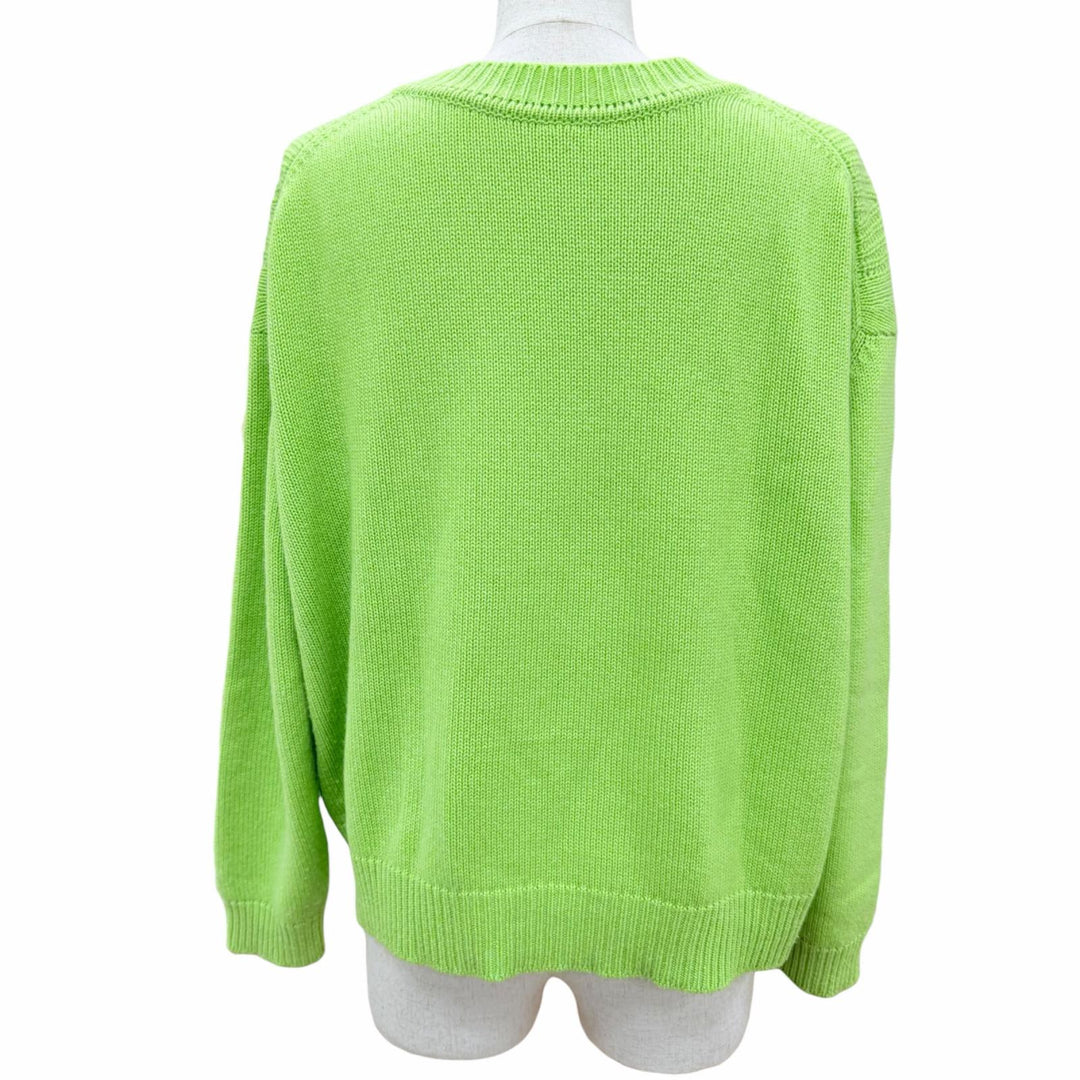 Excellent HERMES knit Circle Logo Metal Long Sleeve green cashmere 36 3E2604D1
