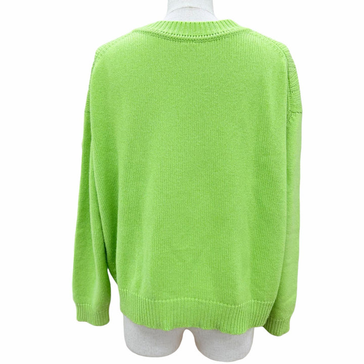 Excellent HERMES knit Circle Logo Metal Long Sleeve green cashmere 36 3E2604D1