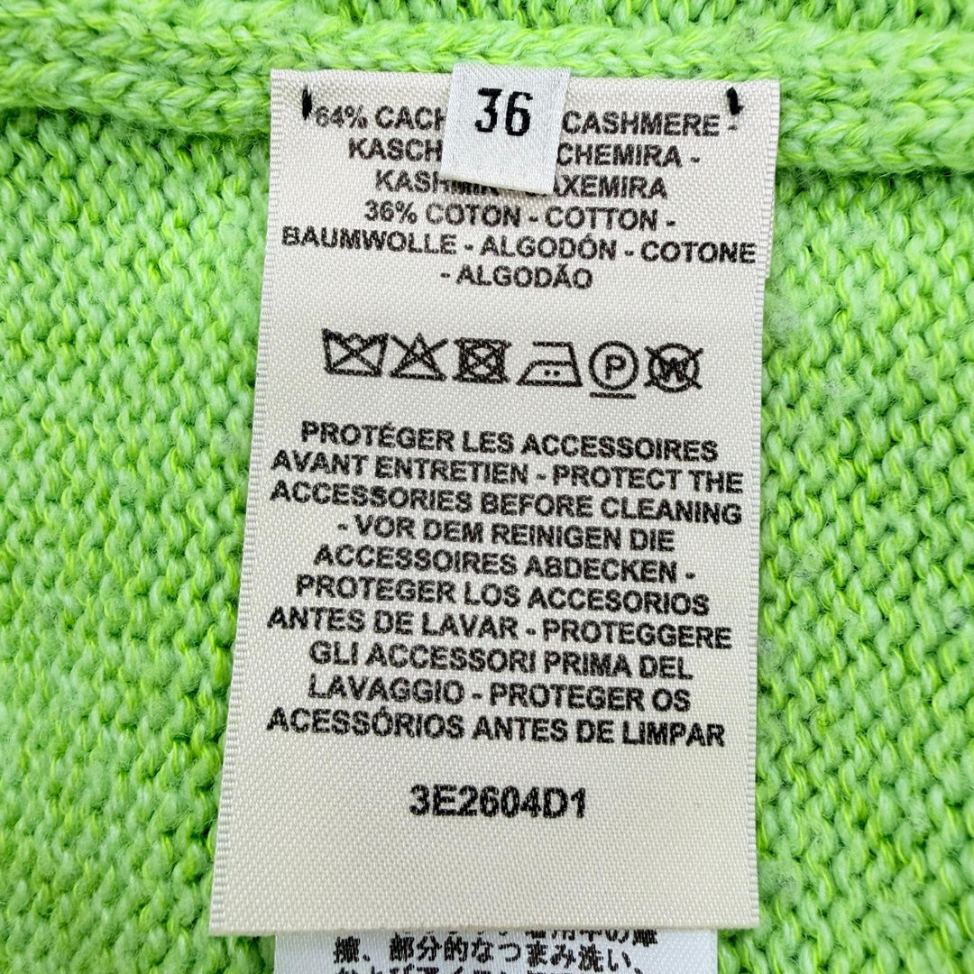 Excellent HERMES knit Circle Logo Metal Long Sleeve green cashmere 36 3E2604D1