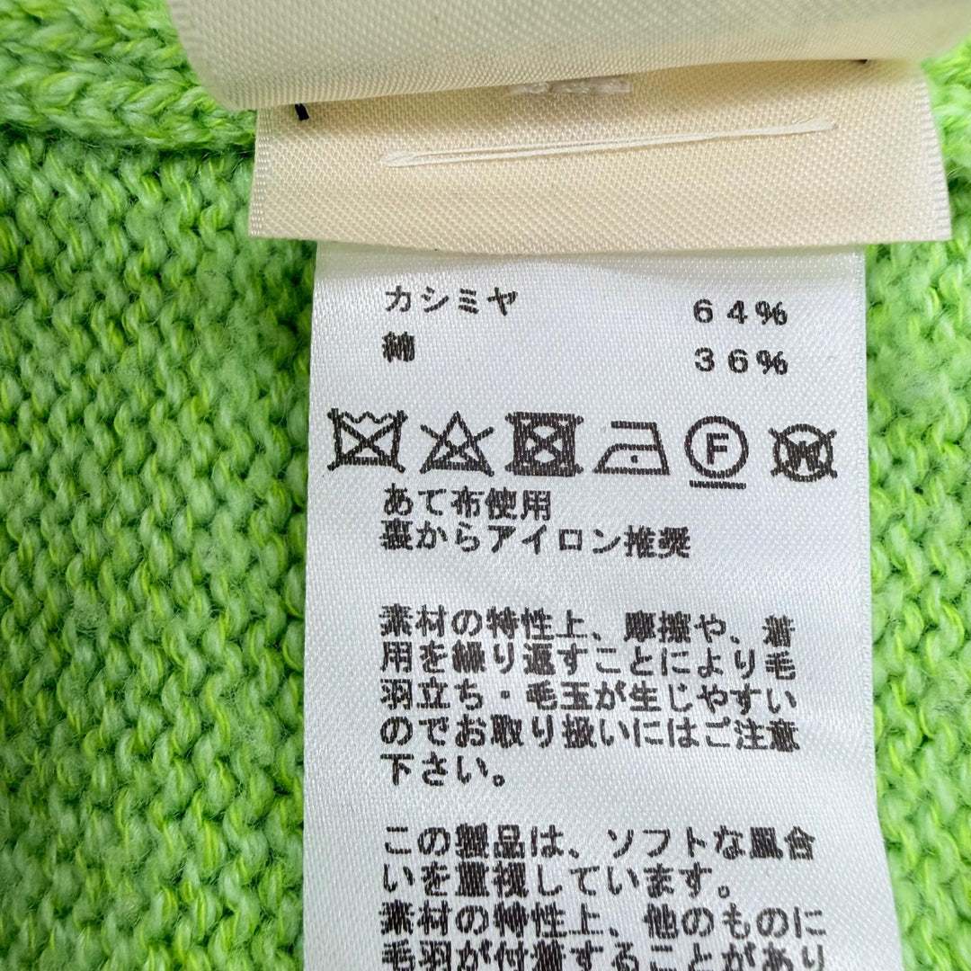 Excellent HERMES knit Circle Logo Metal Long Sleeve green cashmere 36 3E2604D1