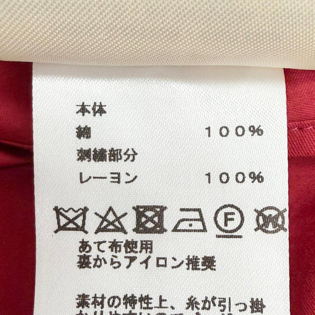 Excellent HERMES one piece Caleche carriage embroidered shirt with belt Red 40