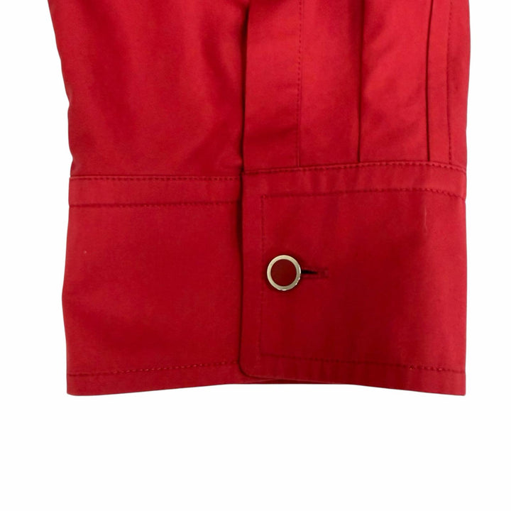 Excellent HERMES one piece Caleche carriage embroidered shirt with belt Red 40