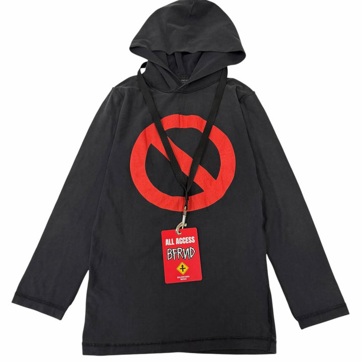 Pristine BALENCIAGA BFRND INSIDE-OUT L/S HOODED T-SHIRT
