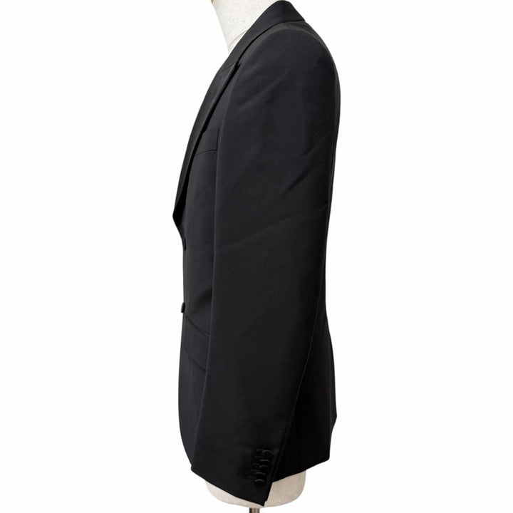 Pristine GUCCI suit Tuxedo two-piece set single black mohair mens 606245