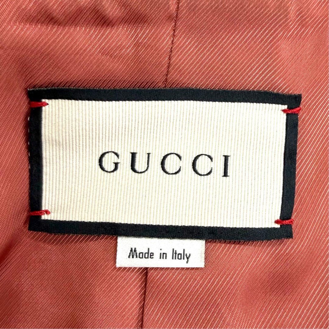 Great GUCCI Jacket Interlocking G button short tweed pink wool IT 40 619267
