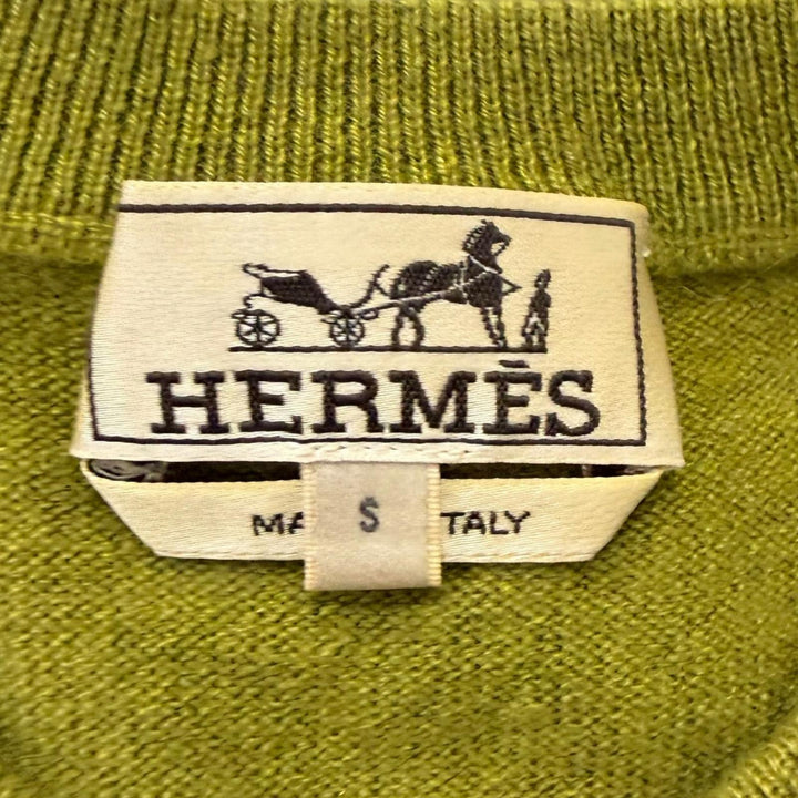 Great HERMES sweater Maillon Puzzle Crewneck green cashmere mens S