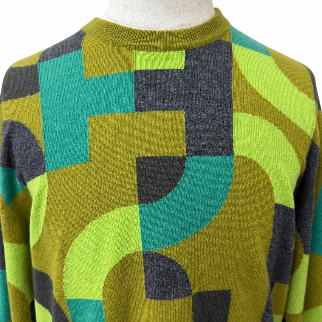 Great HERMES sweater Maillon Puzzle Crewneck green cashmere mens S