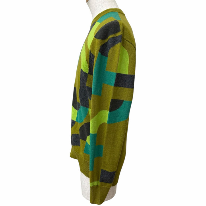 Great HERMES sweater Maillon Puzzle Crewneck green cashmere mens S
