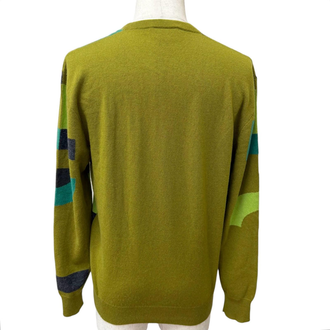 Great HERMES sweater Maillon Puzzle Crewneck green cashmere mens S