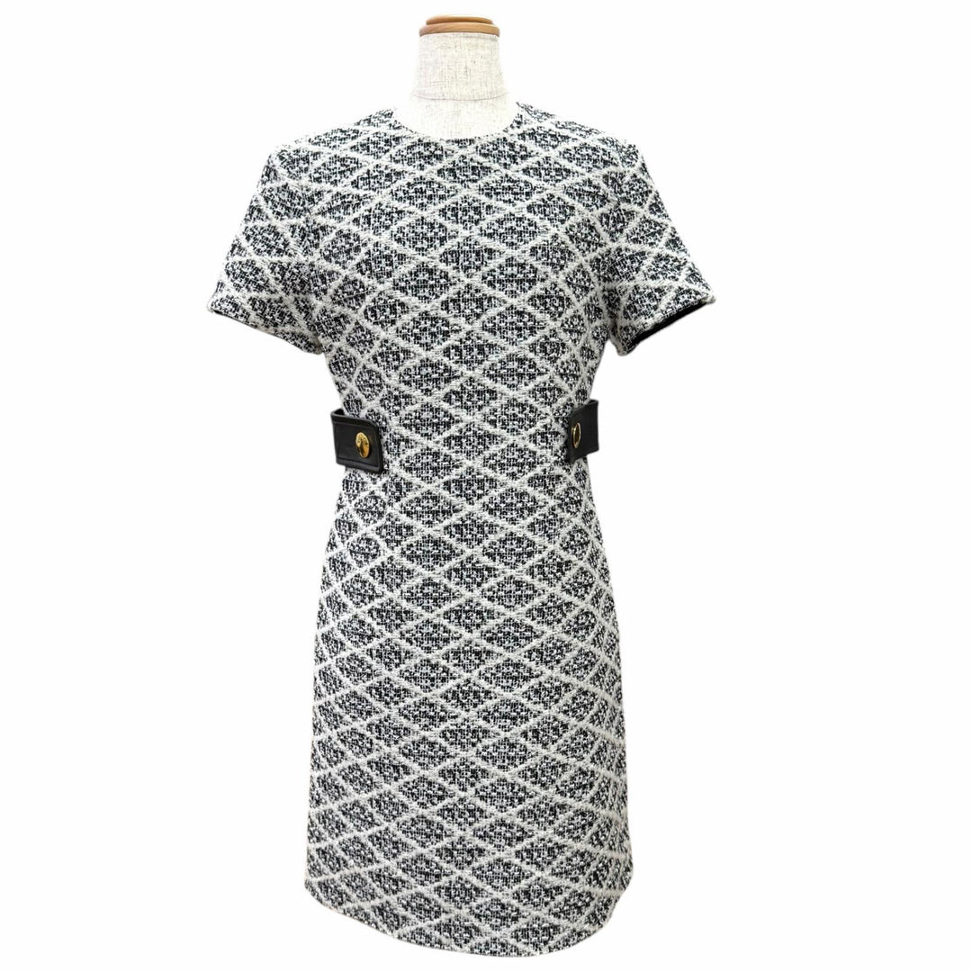 Pristine LOUIS VUITTON one piece Maltage short-sleeved tweed black IT 38