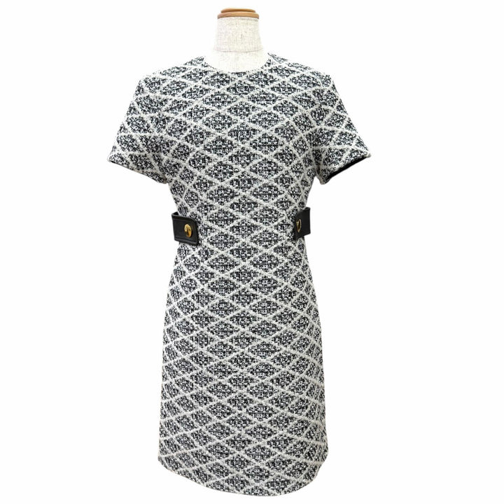 Pristine LOUIS VUITTON one piece Maltage short-sleeved tweed black IT 38
