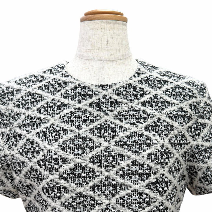Pristine LOUIS VUITTON one piece Maltage short-sleeved tweed black IT 38