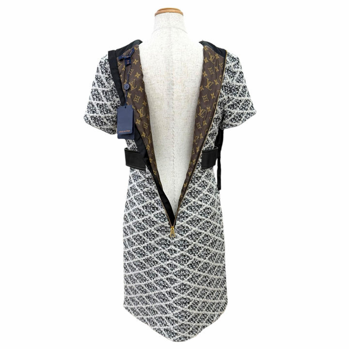 Pristine LOUIS VUITTON one piece Maltage short-sleeved tweed black IT 38