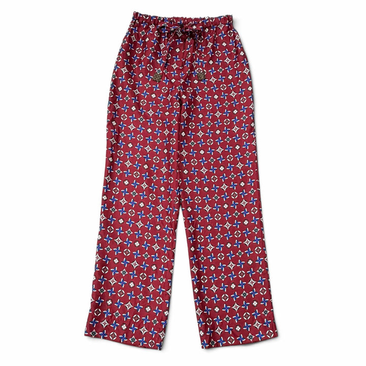 Pristine LOUIS VUITTON Pants Monogram Bordeaux silk Women IT 38