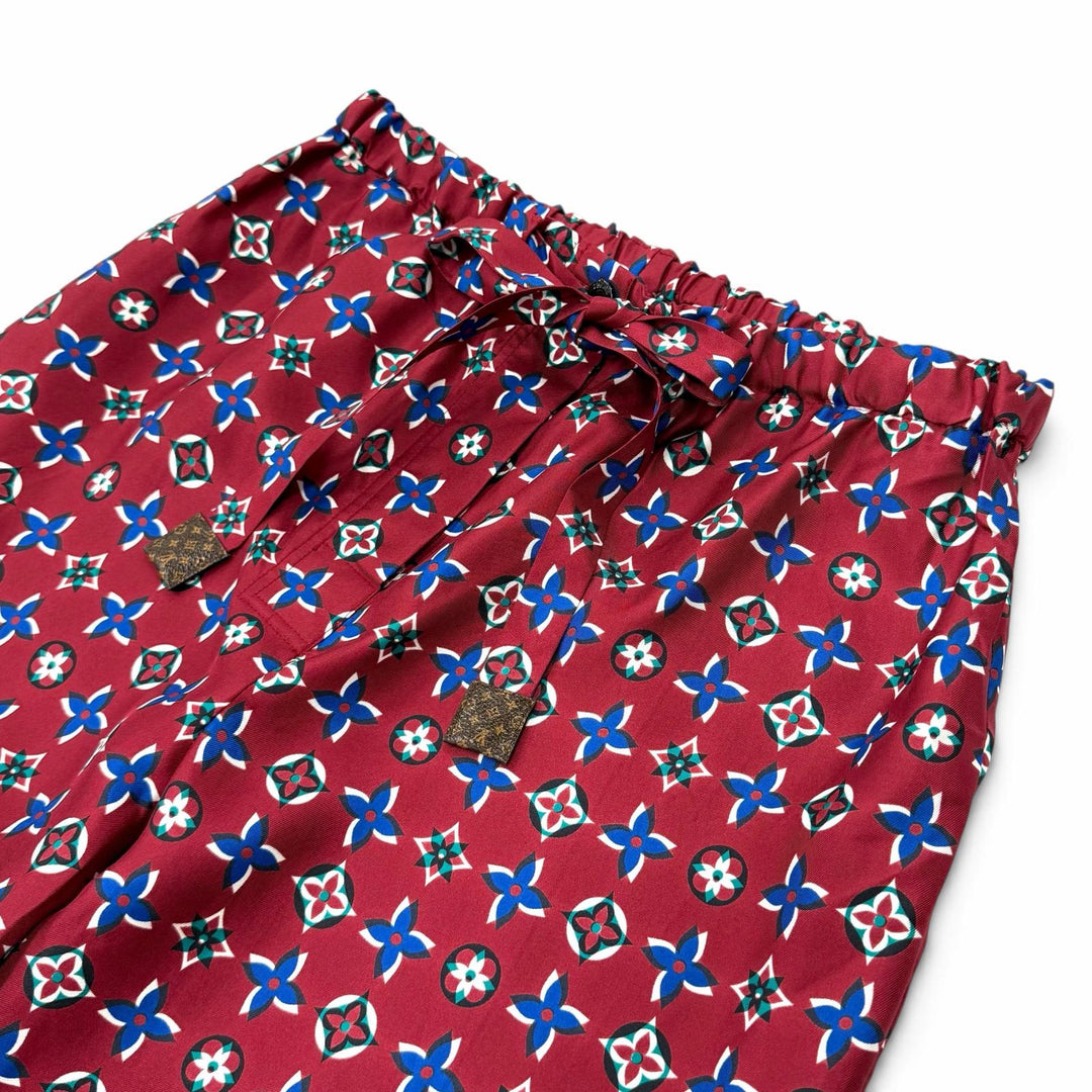 Pristine LOUIS VUITTON Pants Monogram Bordeaux silk Women IT 38