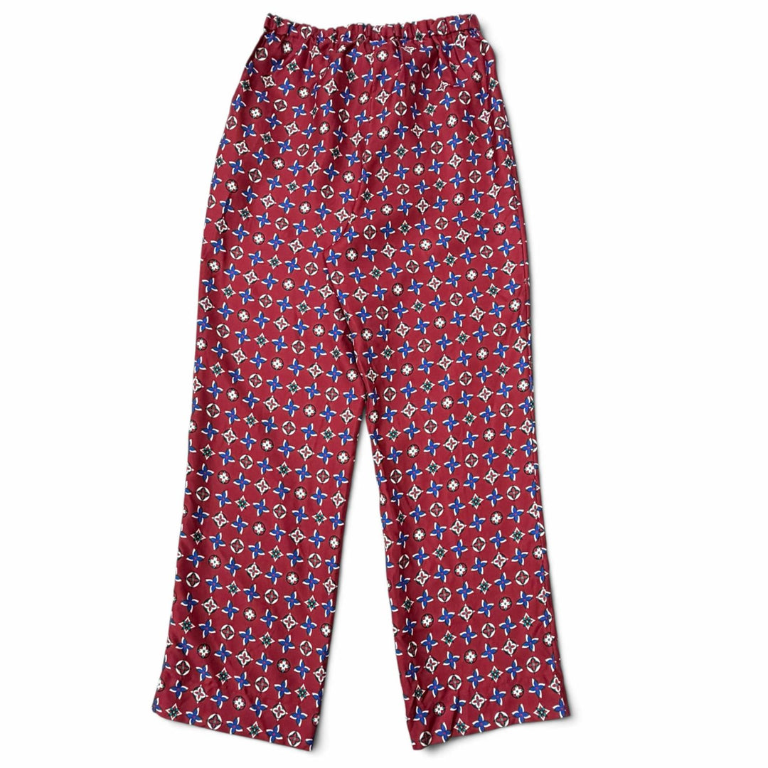 Pristine LOUIS VUITTON Pants Monogram Bordeaux silk Women IT 38