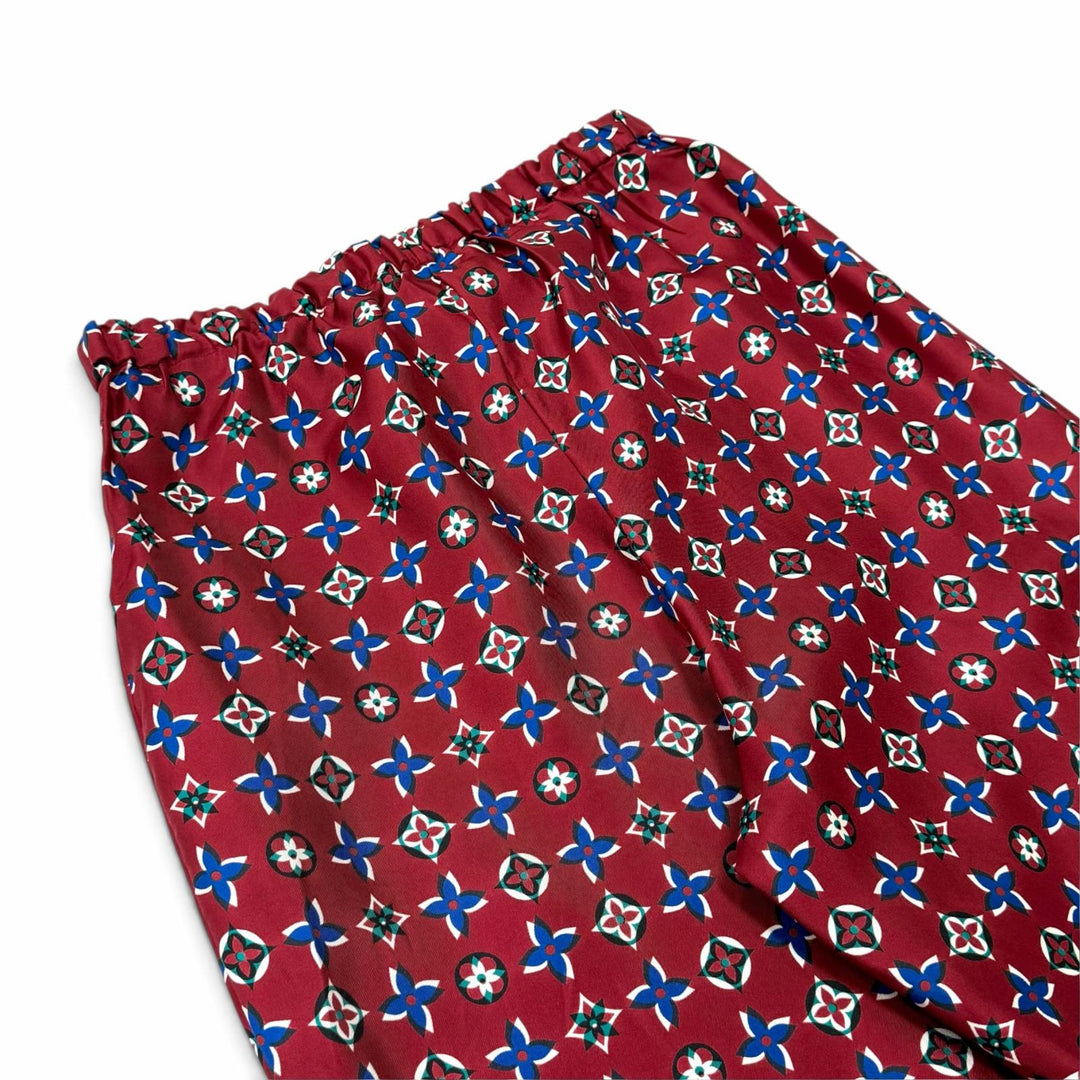 Pristine LOUIS VUITTON Pants Monogram Bordeaux silk Women IT 38