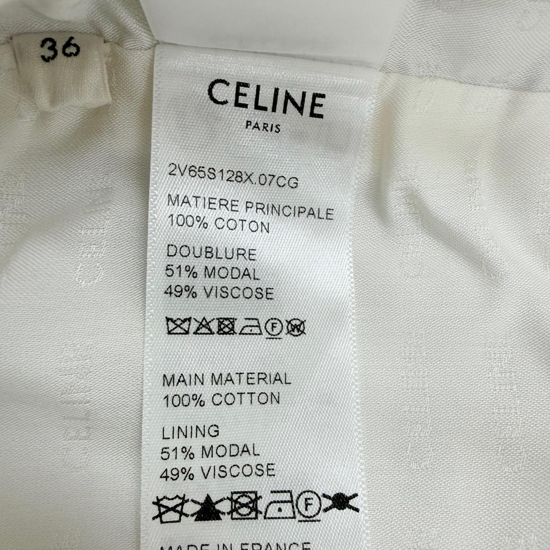 Excellent CELINE Jacket Triomphe Chelsea Collarless Light blue 36 2V65S128X