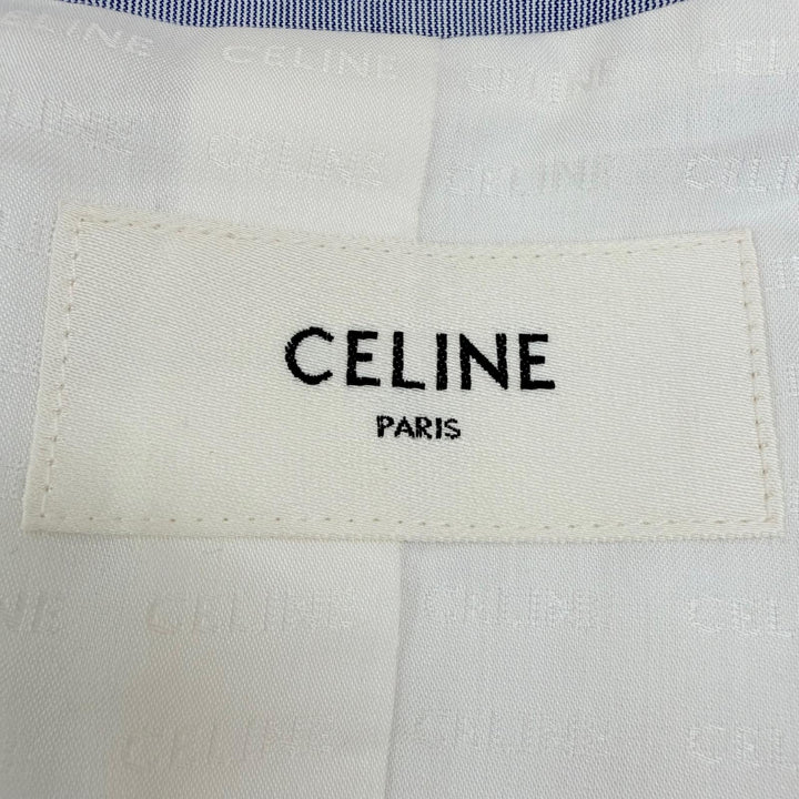 Excellent CELINE Jacket Triomphe Chelsea Collarless Light blue 36 2V65S128X