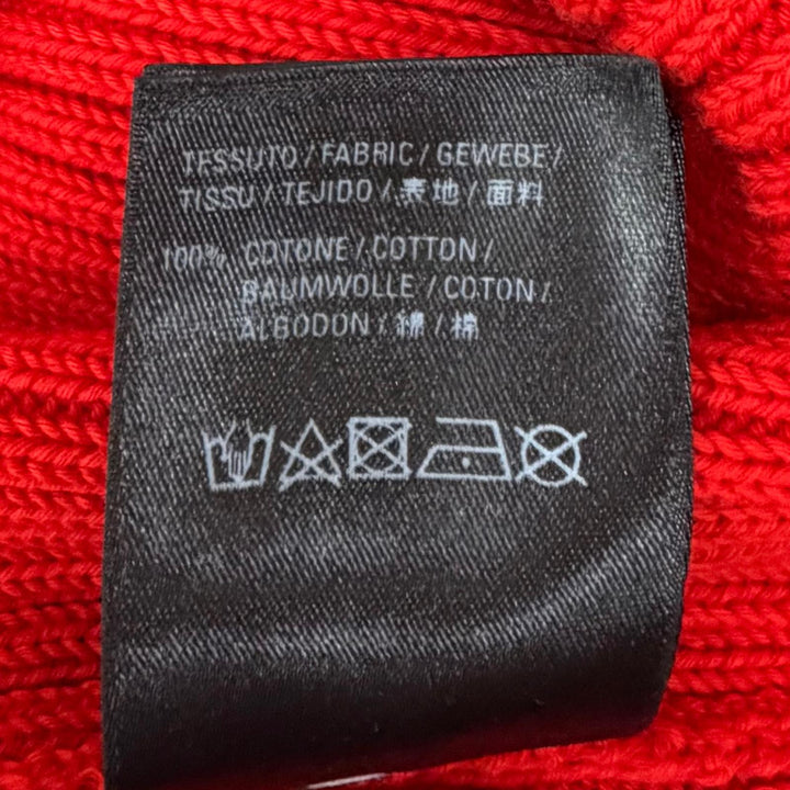 Pristine BALENCIAGA knit Turtleneck Long Sleeves Ribbed Red cotton S 662722