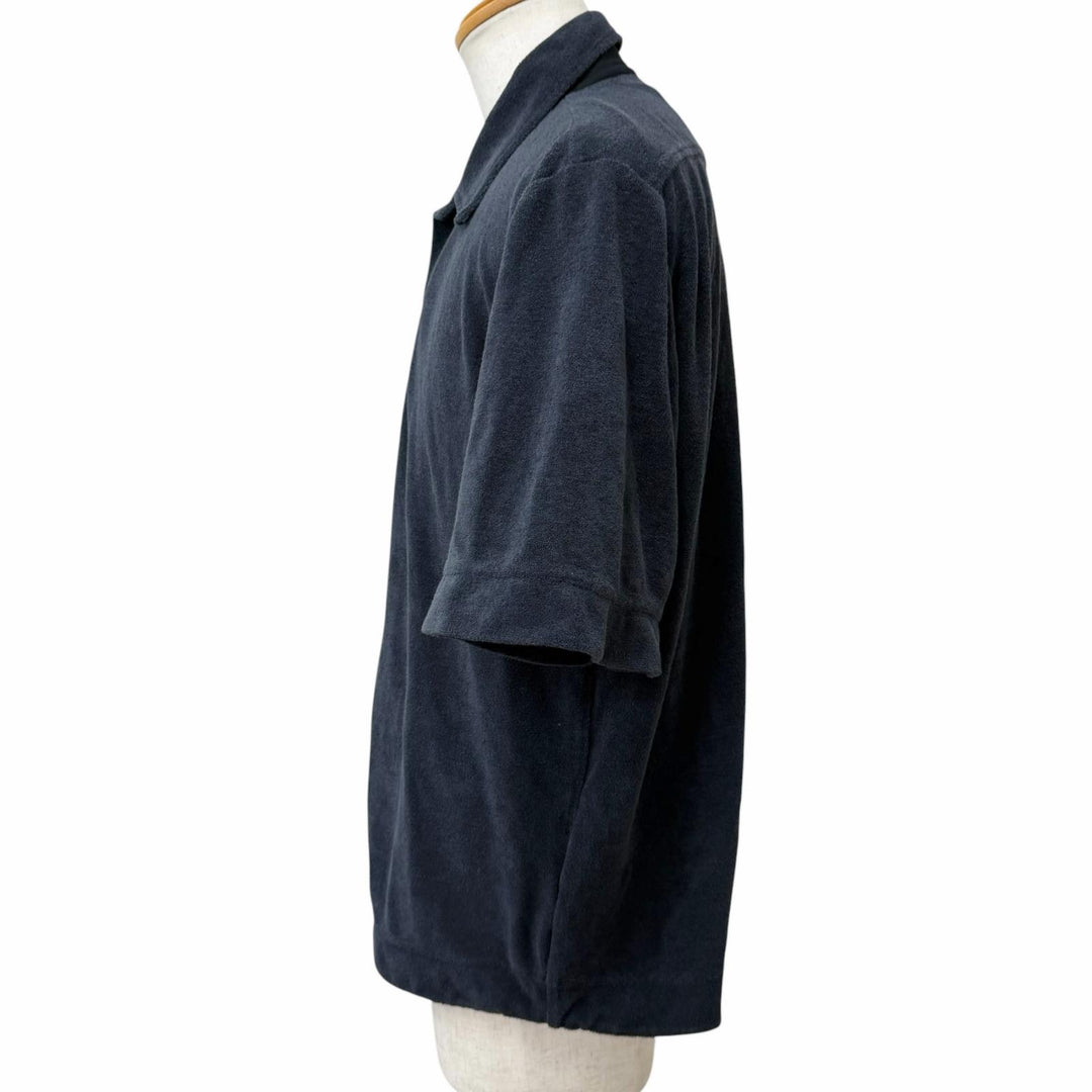 Excellent JIL SANDER+ Short sleeve shirt Terry cloth bowling shirt navy