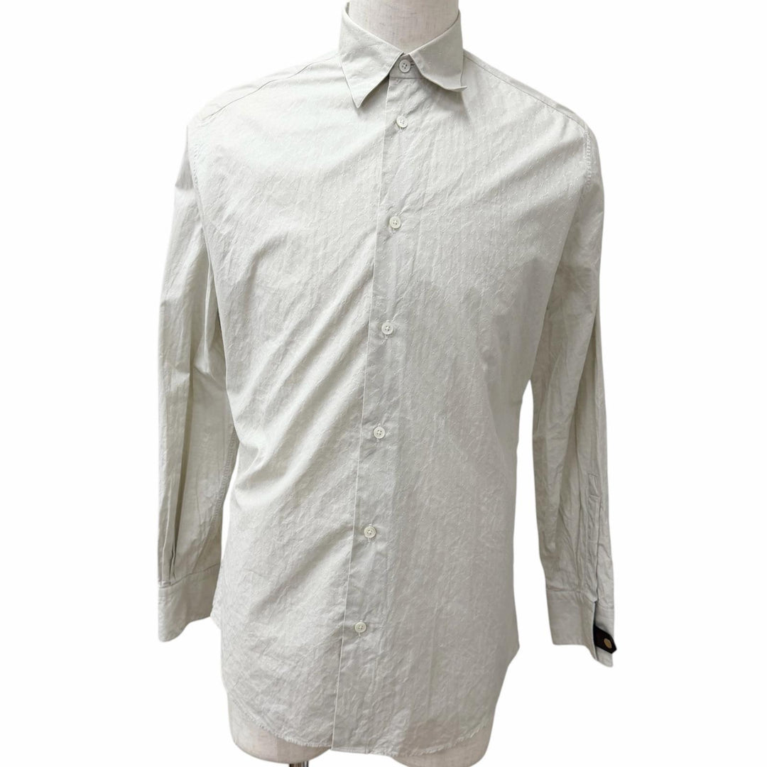 Excellent HERMES Long sleeve shirt Chaine d'Ancre all-over print sleeve