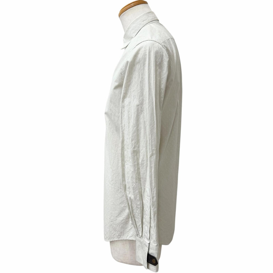Excellent HERMES Long sleeve shirt Chaine d'Ancre all-over print sleeve