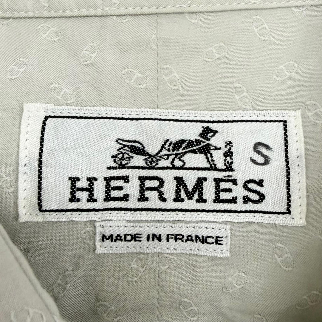 Excellent HERMES Long sleeve shirt Chaine d'Ancre all-over print sleeve