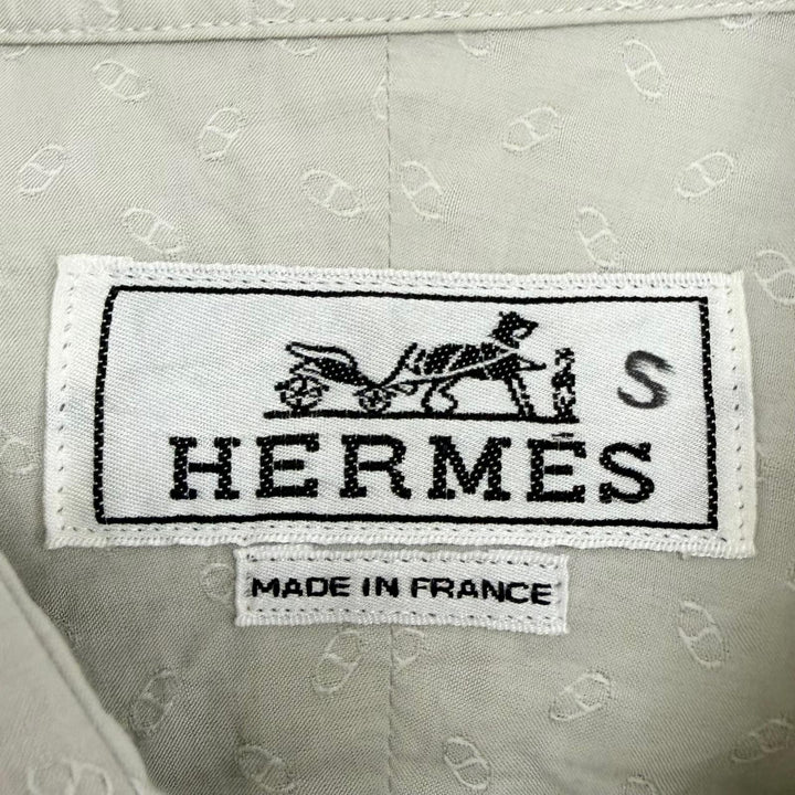 Excellent HERMES Long sleeve shirt Chaine d'Ancre all-over print sleeve