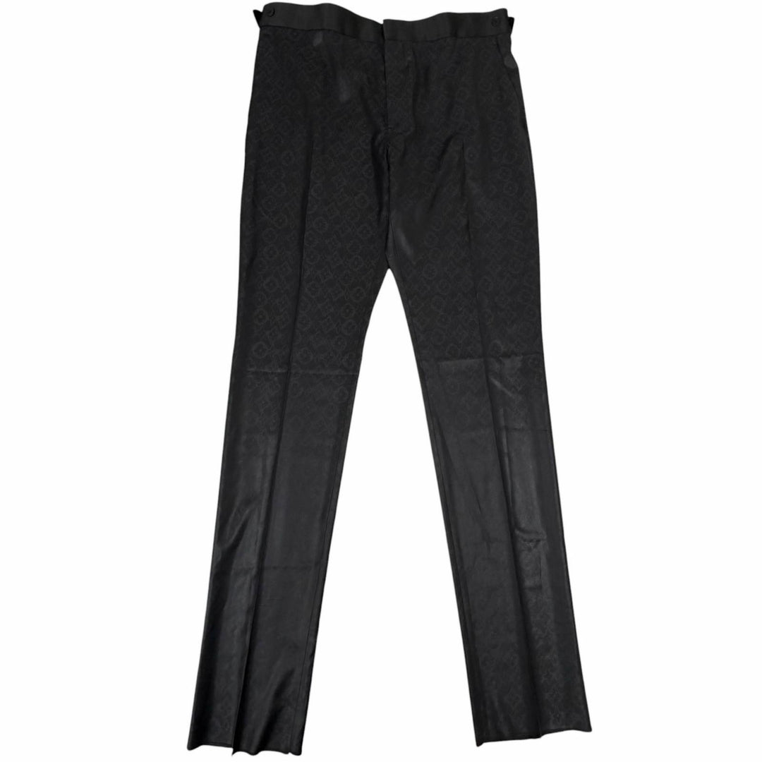 Pristine LOUIS VUITTON slacks Monogram Beltless black wool mens IT 44