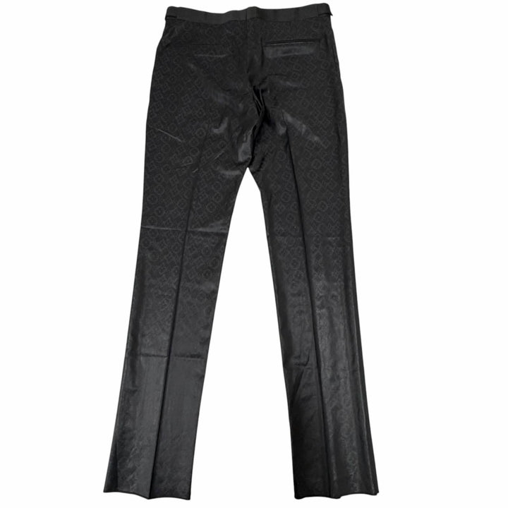 Pristine LOUIS VUITTON slacks Monogram Beltless black wool mens IT 44